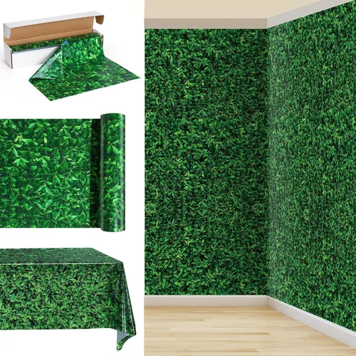 Miniatura 9 de Tatuo 1 Piezas Telón de Fondo de Hojas Verdes Jumbo para Fotografía Hoja 3D Impermeable Hojas de Árbol Fondo Accesorio para Cabina de Fotos Manteles