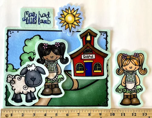 Miniatura 3 de Mary Had A Little Lamb 7 figuras de fieltro precortadas para franela/fieltro historias de tablero de guardería, rimas preescolares