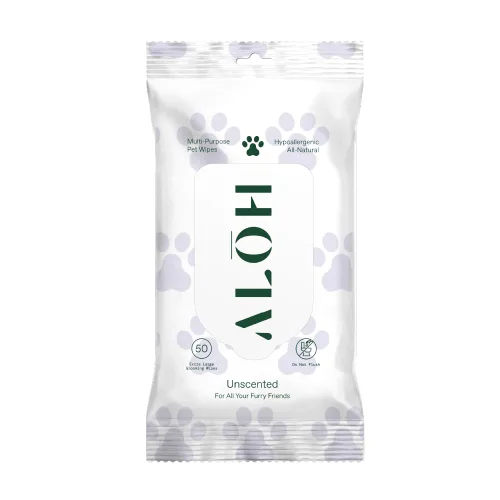 ALŌH Hipoalergénico | Totalmente natural | Toallitas multiusos para mascotas, toallitas sin perfume de 50 unidades Sin perfume (1 paquete)