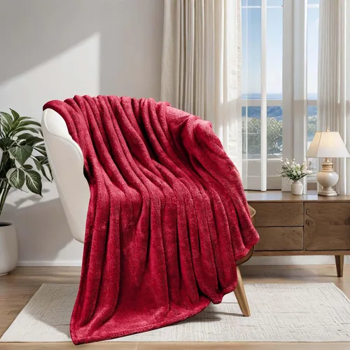 Miniatura 45 de Superior Manta Clásica de Forro Polar Sólido, Gruesa, Acogedora, Mantas Cálidas, Ropa de Cama y Manta de Sofá de Felpa Suave Aterciopelada, Linda
