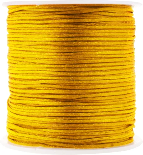 Miniatura 36 de Mandala Crafts Cordón de Satén de Nailon 2mm Cordón Rattail Champagne - 100 Yardas Cordón de Nailon Chino para Nudos Cordón de Seda Cola de Rata