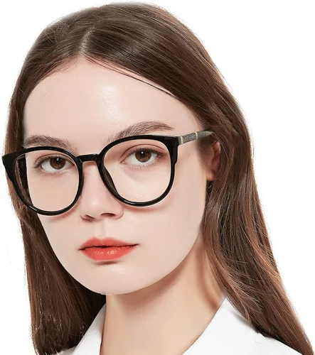 MARE AZZURO Gafas de Lectura Grandes con Brillo para Mujeres, Redondas y Modernas 0 1.0 1.25 1.5 1.75 2.0 2.25 2.5 2.75 3.0 3.5 4.0 5.0 6.0 (Negro,