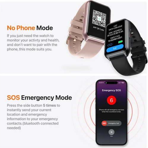Miniatura 7 de SGJIK Reloj inteligente rastreador de actividad física con monitor de sueño de frecuencia cardíaca 24/7, presión arterial, más de 100 modos