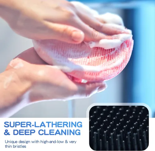 Miniatura 2 de Manmihealth Cepillo de ducha de silicona suave, cepillo corporal y facial de súper espuma, guante de limpieza exfoliante suave para bebé, pieles