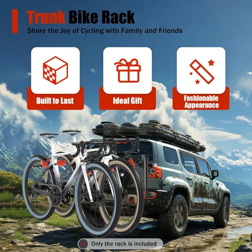 Miniatura 3 de Soporte de montaje para maletero de 3 bicicletas, soporte plegable para bicicleta, capacidad de carga máxima de 44 libras para la mayoría