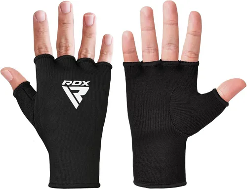 Miniatura 7 de RDX Guantes de mano para boxeo, guantes internos para hombres y mujeres, vendas elásticas de medio dedo, protección para los puños debajo