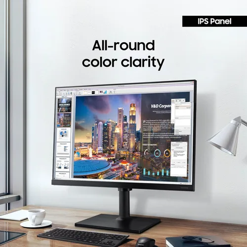 Miniatura 3 de SAMSUNG Monitor de computadora FHD 1080p serie FT45 de 24 pulgadas, 75Hz, panel IPS, HDMI, DisplayPort, concentrador USB, soporte ajustable