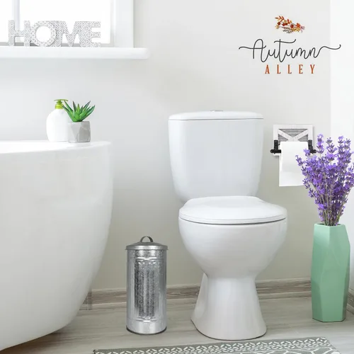 Miniatura 5 de Autumn Alley Farmhouse - Soporte organizador de papel higiénico de metal galvanizado con tapa, se adapta a 3 megarrollos, soporte de almacenamiento