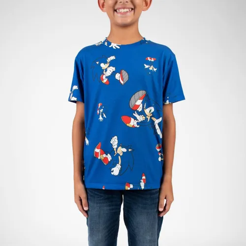 Miniatura 3 de Bioworld Sonic The Hedgehog Characters - Camiseta de manga corta con cuello redondo y manga corta, paquete de 4 camisetas para niño