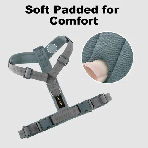 Miniatura 27 de Arnés para perro Plutus Pet sin tirón, arnés ajustable de nylon con acolchado suave, arnés para perro reflectante y resistente para perros pequeños