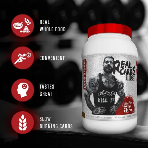 Miniatura 4 de 5% Nutrition Rich Piana - Arroz de carbohidratos reales con carbohidratos complejos alimenticios reales, energía glucémica baja de larga duración
