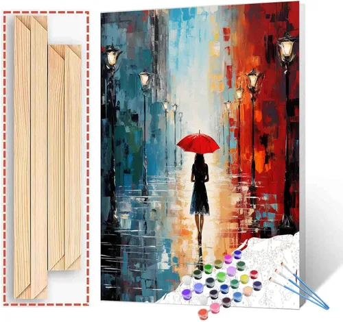 Miniatura 26 de TUMOVO Pintura por números para niñas con flores para adultos, principiantes, mujeres rodeadas de abejas, pintura acrílica por números, pintura