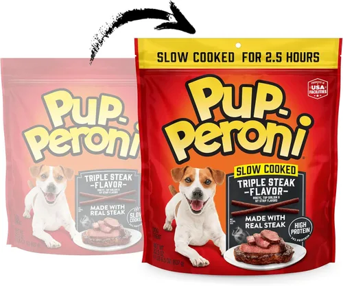 Miniatura 2 de Pup-Peroni Golosinas para Perros, Sabor Triple Carne, 22.5 Onzas, Sabores Ribeye, Top Sirloin, NY Strip