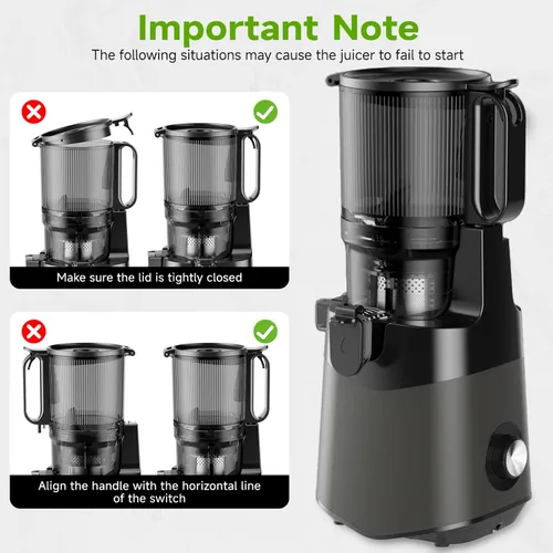 Miniatura 10 de EanOruus Exprimidor de prensa en frío, máquina extractor de jugo de canal de alimentación de 5.8 pulgadas de ancho con 400 W, alto rendimiento