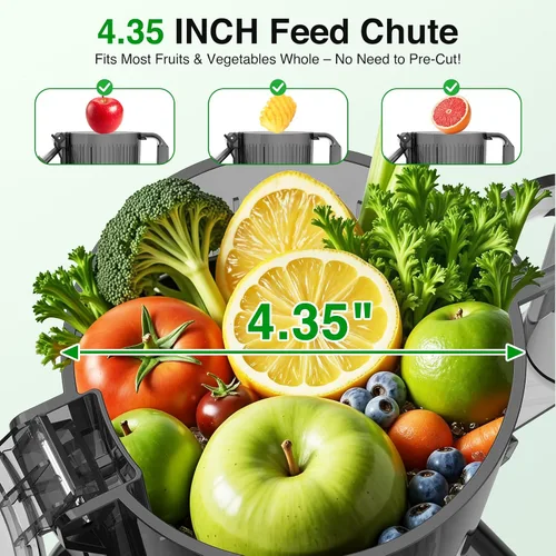 Miniatura 2 de AGLUCKY Exprimidor de prensa en frío, extractor de jugo de canal de alimentación grande, máquina de autoalimentación de alto rendimiento de jugo