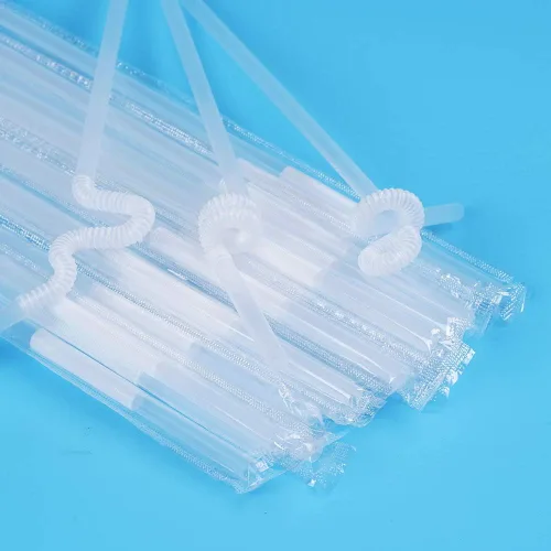 Miniatura 3 de 200 popotes desechables de plástico transparente empaquetados individualmente (0.23 pulgadas de diámetro y 10.2 pulgadas de largo) (transparente)