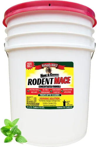 Nature's MACE Repelente de roedores concentrado de 5 galones, cubre 10 acres, repele ratones y ratas, mantiene ratones, ratas y roedores fuera de