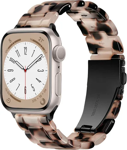 Miniatura 8 de Compatible con Apple Watch Band de 1.614 in, 1.575 in, 1.496 in o 1.929 in, 1.772 in, 1.732 in, 1.654 in, correa de repuesto de resina ligera Blanco