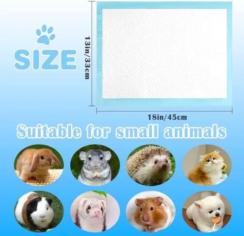 Miniatura 7 de kathson 100 almohadillas desechables para orina de conejo, 18 x 13 pulgadas, almohadillas de entrenamiento de inodoro súper absorbentes para Azul