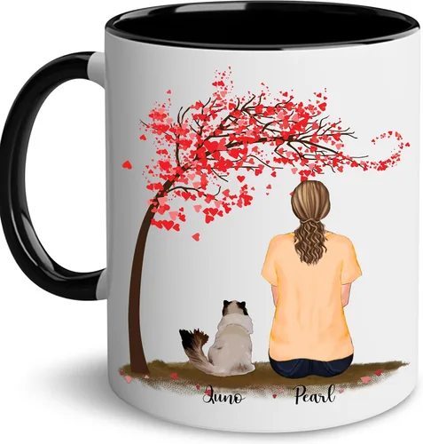 Miniatura 16 de WHIDOBE Taza personalizada de gato (1 gato) de 11 onzas, taza de 15 onzas para amantes de los gatos con avatar, gatito, nombres, regalo