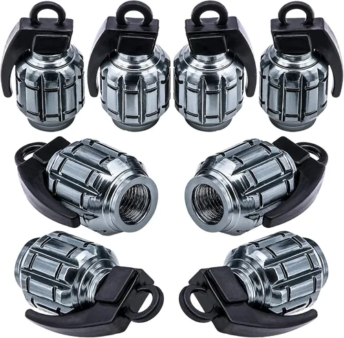 Miniatura 36 de 4 piezas tapas de vástago de válvula de neumático estilo bola 8, cubiertas universales de vástago de válvula de neumático con núcleo de cobre a