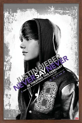 Miniatura 17 de Trends International Justin Bieber - Póster de pared con texto en inglés "Never Say Never Say Never", 14.725 x 22.375 pulgadas, versión enmarcada