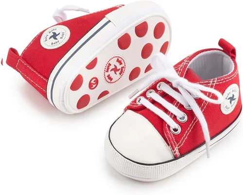 Miniatura 9 de Zapatos deportivos de lona de lona para bebés y niñas, suela antideslizante suave, suela antideslizante
