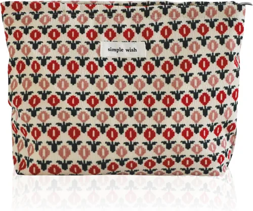Miniatura 48 de Wudygirl Bolsa de maquillaje de lona para mujer, organizador estético de maquillaje, bolsa de maquillaje de viaje, bolsa de aseo para bolso, bolsa