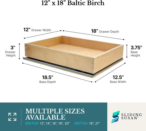 Miniatura 2 de SlidingSusan Organizador de cajones extraíbles para armarios, estantes deslizantes de cierre suave para cocina, despensa, baño y organización