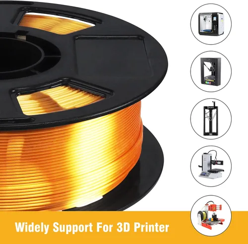 Miniatura 2 de Bblife - Filamento PLA de color dorado metálico, brillante y con efecto sedoso, 1/16 pulgadas, material para impresión 3D, 2.2 libras, apto para Oro