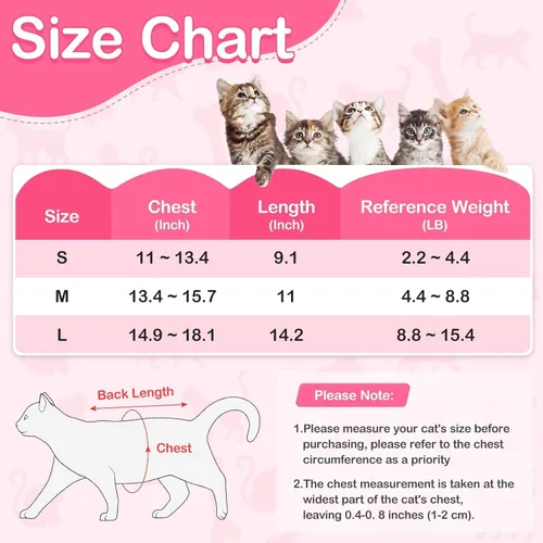 Miniatura 3 de Traje de recuperación para gatos para heridas abdominales o enfermedades de la piel, mono para gatitas después de la cirugía, collar isabelino