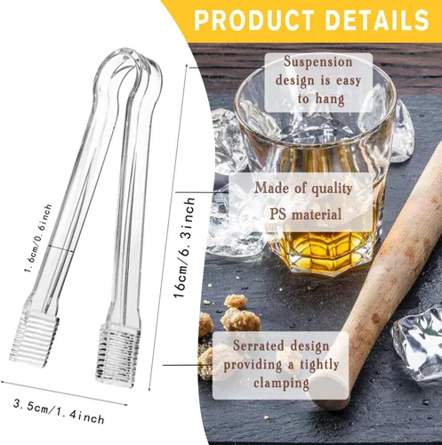Miniatura 2 de J-Chen - 15 pinzas de plástico para servir bufé, mini pinzas para servir aperitivos, pinzas de cocina transparentes de 6.3 pulgadas, pequeñas pinzas