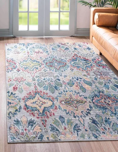 Miniatura 18 de Unique Loom Sumter Collection - Alfombra de área Brewton (2 pies x 6 pies, azul marino/azul)