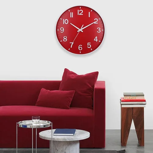 Miniatura 6 de HZDHCLH Relojes de Pared Rojos a Batería, 12 pulgadas Silenciosos Sin Tic Tac Modernos de Navidad Reloj de Pared para Sala de Estar Dormitorio
