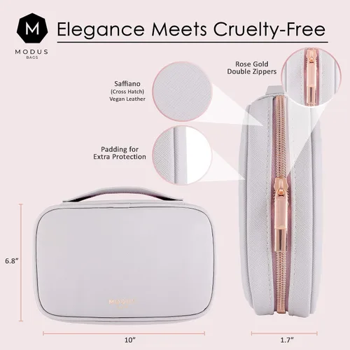 Miniatura 4 de MODUS BAGS Organizador de joyas de viaje, estuche de gran capacidad para aretes sin enredos, collares, almacenamiento de anillos