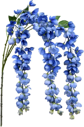 Miniatura 12 de Arbusto de flores colgantes de glicina blanca artificial, 2 piezas de 38.2 pulgadas, guirnalda de glicina de seda falsa, flores de glicina, Blanco