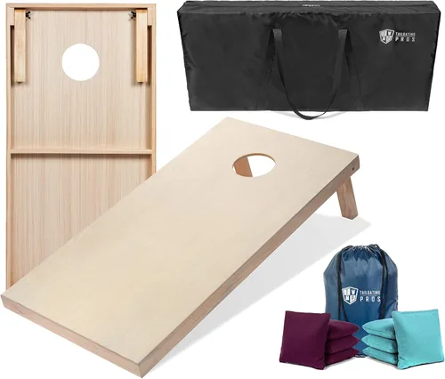 Miniatura 44 de Tailgating Pros Tablas para juego de cornhole - 4 x 2 pies y 3 x 2 pies. Juego de cornhole con estuche de transporte y juego de 8 bolsas de maíz