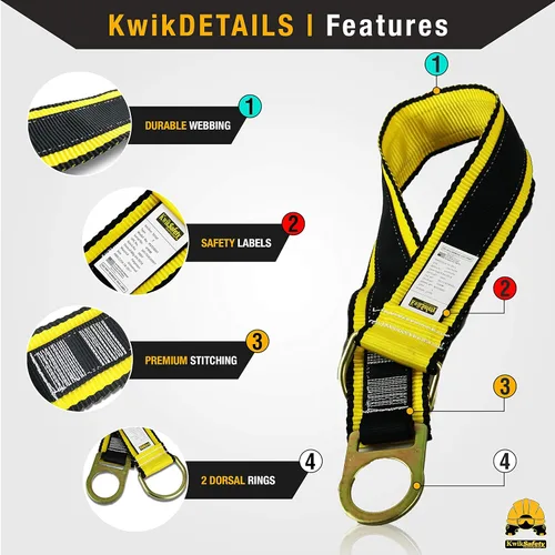 Miniatura 5 de KwikSafety - Charlotte, NC - TSUNAMI BUNDLE [Cuerda trenzada de alta calidad] Línea de vida vertical, arnés de seguridad, cordón de seguridad