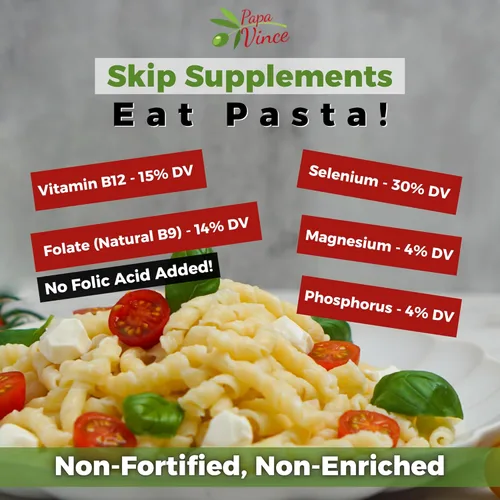 Miniatura 2 de Papa Vince Pasta orgánica de trigo integral - No enriquecida, sin blanquear hecha de granos antiguos durum y timilia cultivados en Sicilia, Italia.