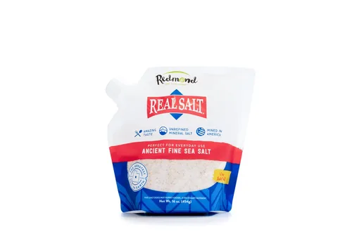 Redmond Real Salt - Sal marina antigua fina, sal mineral sin refinar, bolsa de 16 onzas (paquete de 1)