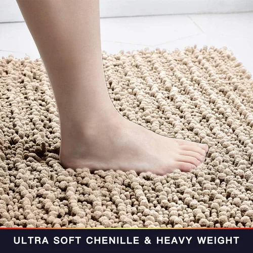 Miniatura 42 de Walensee Alfombra de baño antideslizante (24x17 pulgadas, rosa polvoriento) absorbente de agua, súper suave, lanuda de felpilla, lavable a máquina