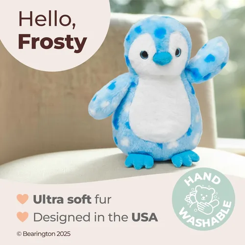 Miniatura 2 de Bearington - Animal de peluche de pingüino de corazón precioso, animal de peluche de San Valentín con piel suave, adorable regalo de peluche
