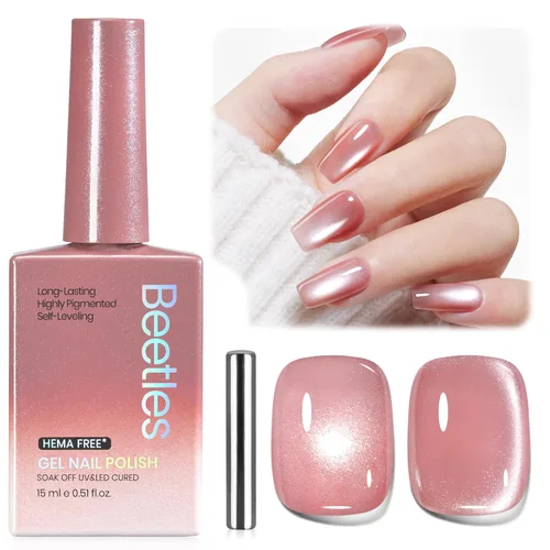 Miniatura 94 de Beetles - Esmalte de uñas de gel ultravioleta semipermanente sin HEMA de alto brillo para manicura francesa y arte de uñas, frasco a juego, blanco