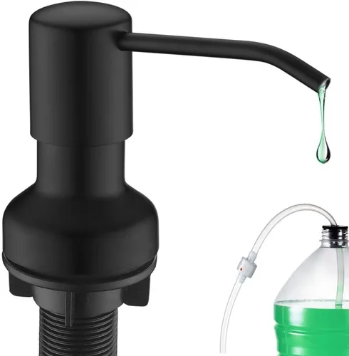 Dispensador de jabón integrado para fregadero de cocina, dispensador de jabón de cocina, juego de bomba de acero inoxidable para jabón o loción con