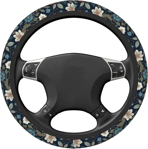 Miniatura 6 de Funda para volante de automóvil, ajuste universal, accesorios para el interior del automóvil para mujeres y hombres, 15 pulgadas, transpirable