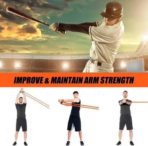 Miniatura 5 de Bandas de béisbol, bandas de brazo de 50 libras y 100 libras para lanzadores de béisbol y sóftbol, atletas jóvenes y adultos mejoran el bateo