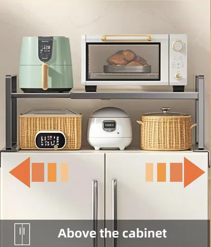 Miniatura 4 de Estante de almacenamiento ajustable para refrigerador, estante organizador expandible de 12.4 a 23.62 pulgadas, almacenamiento para refrigerador