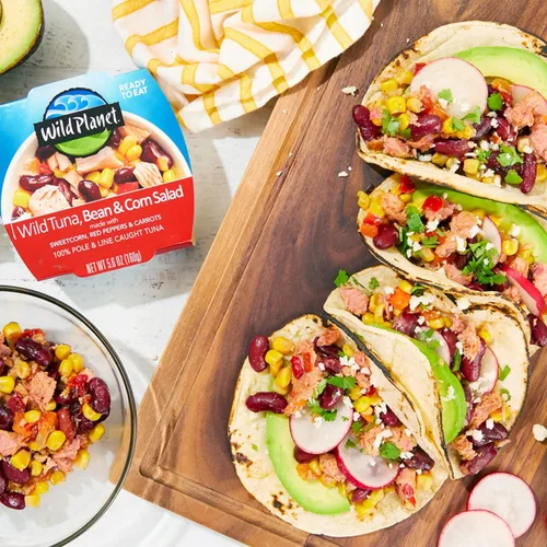 Miniatura 6 de Wild Planet - Atún salvaje listo para comer, ensalada de frijoles y maíz con maíz dulce orgánico, pimientos rojos y zanahorias, 5.6 onzas, paquete
