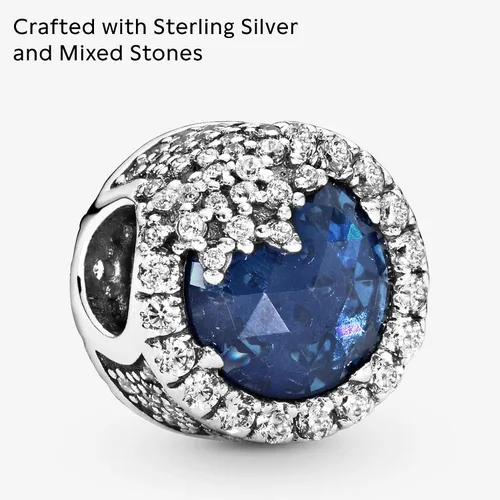 Miniatura 3 de PANDORA Joyería azul deslumbrante cristal de copo de nieve y circonita cúbica en plata de ley Metal Cristal Circonita cúbica