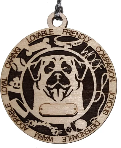 Miniatura 67 de Adorno de Navidad personalizado de madera para perro de 3 pulgadas, nombre y texto personalizables, hecho a mano en Estados Unidos, diseño de corte